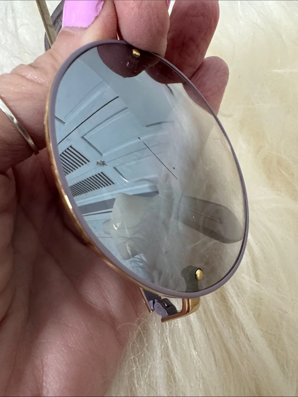 Kate Spade Hello Sunshine 2 Sunglasses - Gold / Lavender Glitter Aviator + Case